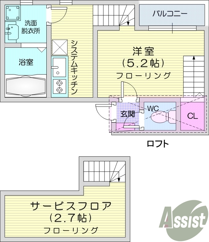 1K+ロフト、ネット無料、温水洗浄便座、エアコン。