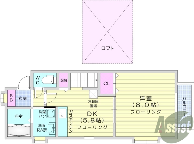 1DK、モニター付きインターホン、温水洗浄便座