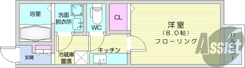 １K、インターネット無料、エアコン、追い焚き機能