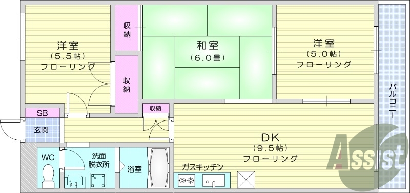 3DK、ペット相談可、24時間緊急対応、バストイレ別、物置