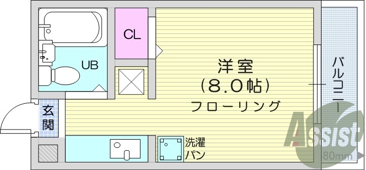 1*、エアコン、クローゼット、室内洗濯機置き場