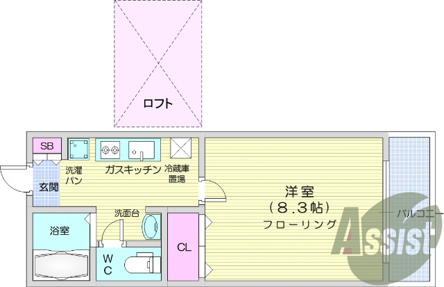 1K、独立洗面台、エアコン、バストイレ別、インターホン