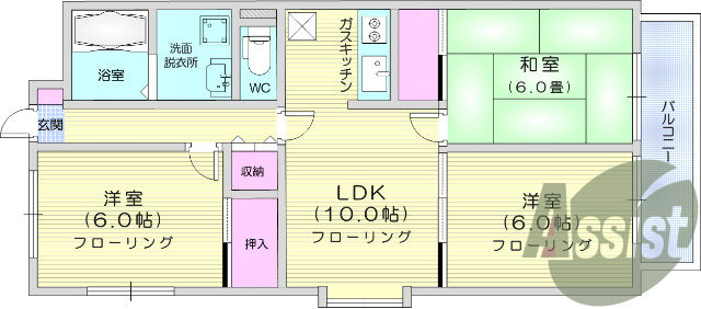 3ＬＤＫ、バストイレ別、追い焚き、ウォシュレット
