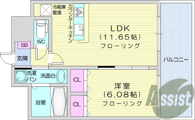 １LDK・ペット相談、二人入居可、独立洗面台、オートロック