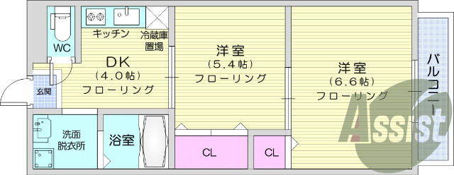 ２DK、オートロック、ウォシュレット、洗面化粧台、エアコン