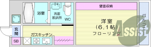 1K、浴室乾燥、浴室TV、追い焚き、ペット相談、ネット無料