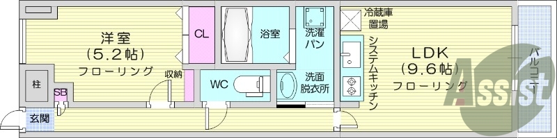 1LDK、エアコン、宅配BOX、光ファイバー、防犯カメラ