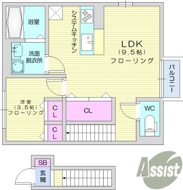 1ＬＤＫ、カードキー、デジタル放送、住宅用火災警報器、給湯