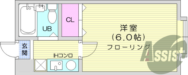 1K、ペット可、オートロック、外観タイル張り、照明器具付