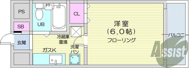 お写真は401号室のものです。参考にしてくださいませ。
