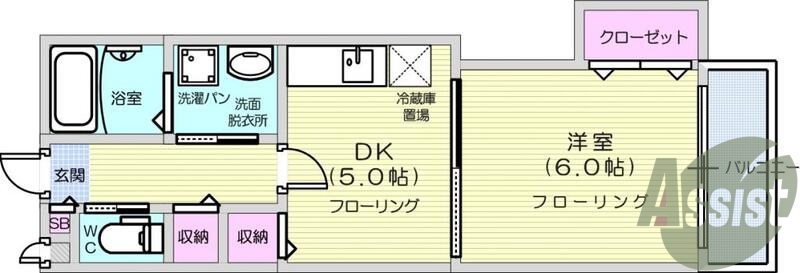 1ＤＫ、バストイレ別、独立洗面台、バルコニー、エアコン、