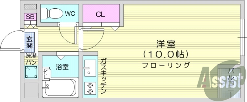1R、駅近、コンビニ、スーパー徒歩圏内。