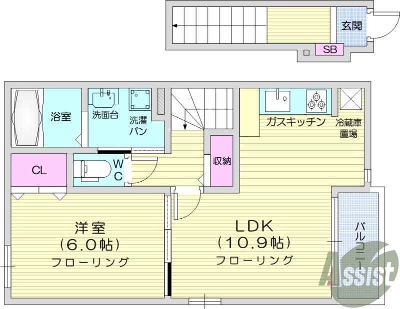 1LDK、浴室乾燥機、追い焚き、トランクルーム