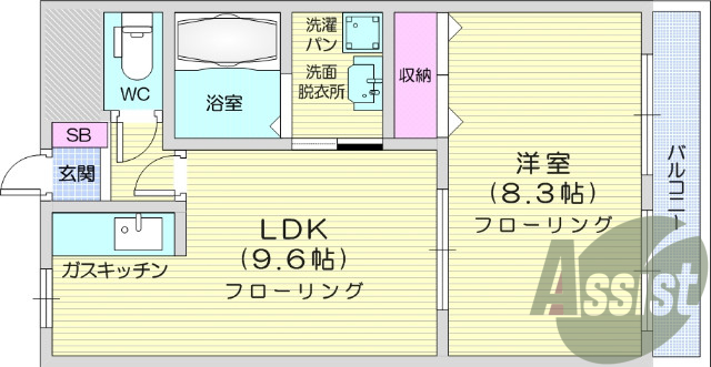 1ＬＤＫ、ペット相談可、追い焚き、ネット無料