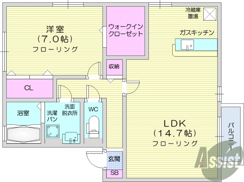 1ＬＤＫ、エアコン、追い炊き、独立洗面台