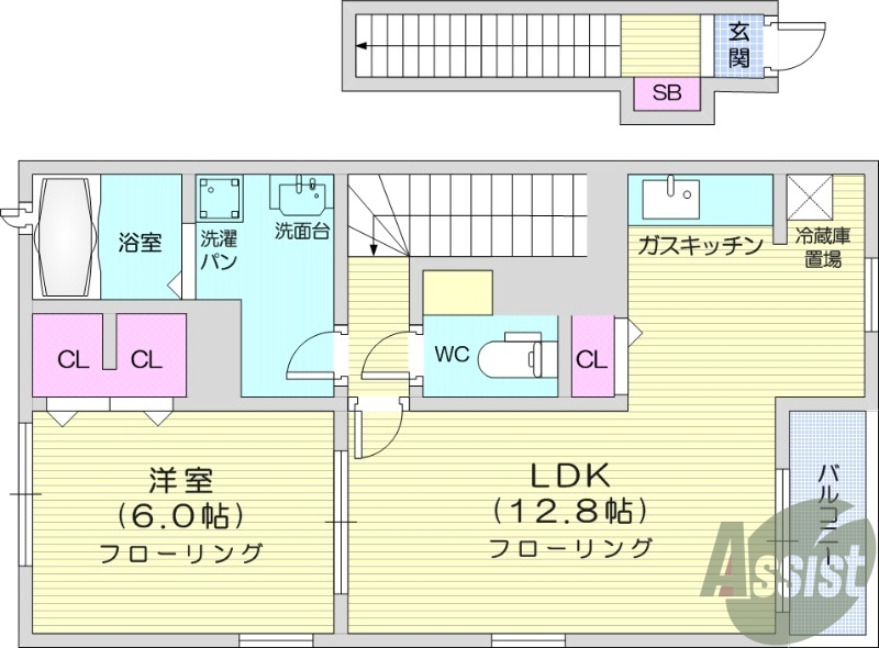 １LDK、浴室乾燥機、追い焚き、独立洗面台