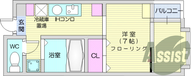 1K、バストイレ別、ウォシュレット、シューズボックス