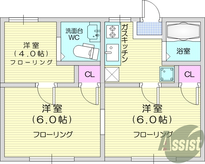 3K、エアコン、室内洗濯機置き場、トイレ浴室別、収納