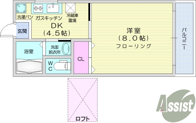 １K・バストイレ別・インターネット無料・エアコン