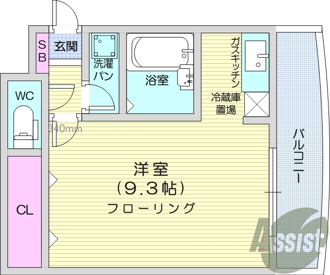 １K、BT別、ガスコンロ、エアコン、モニター付きインターホン