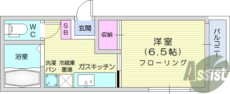 1K、追い焚き、温水洗浄便座、インターネット無料。