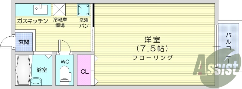1*、南向き、角部屋、バストイレ別、収納スペース