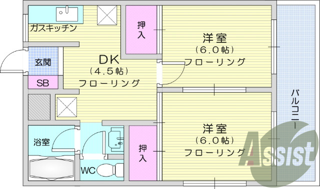 お写真は203号室のものです。参考にしてくださいませ。