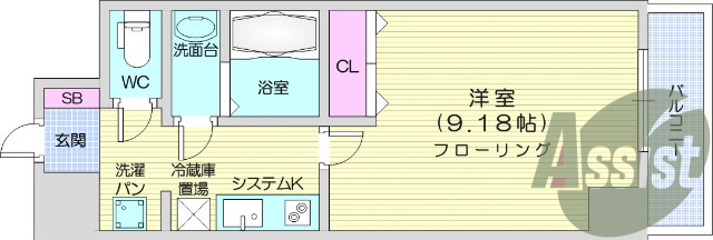 1Ｋ、ウォシュレット、洗髪洗面化粧台、追い焚き