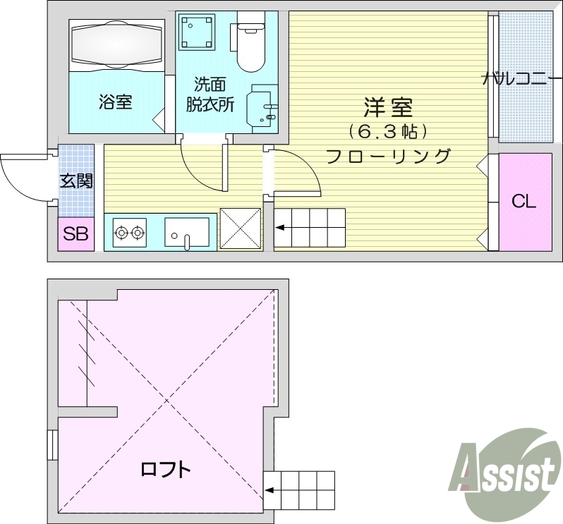 1K、追い焚き機能、インターネット無料、独立洗面台