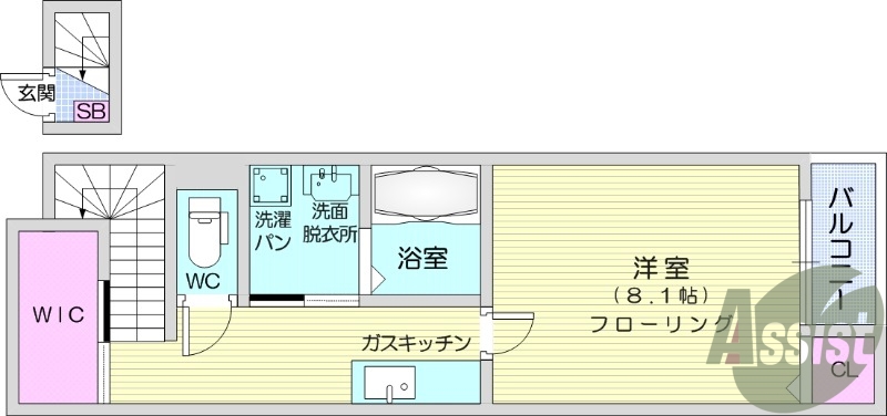 1K、角部屋、浴室乾燥機、追い炊き機能、TV付きインターホン