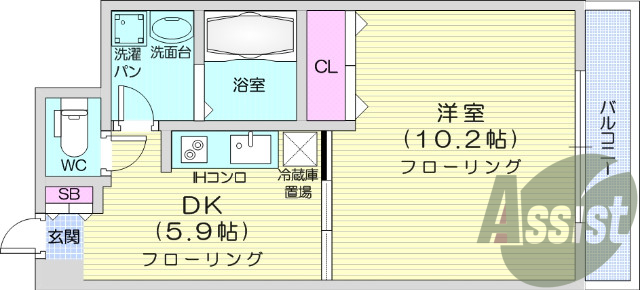 １K・オートロック・バストイレ別・エアコン