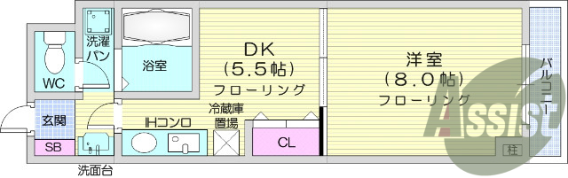 1ＤＫ、オートロック、エレベーター、オール電化