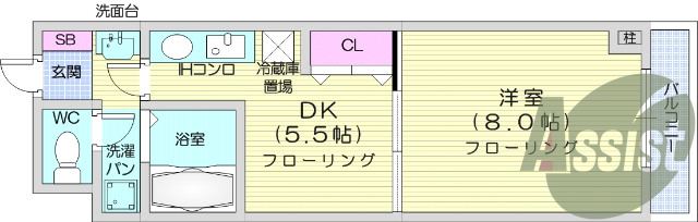 1ＤＫ、オートロック、エレベーター、オール電化