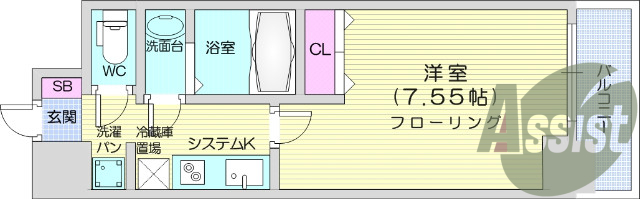 1Ｋ、ウォシュレット、洗髪洗面化粧台、追い焚き