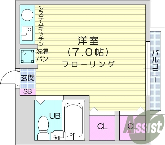 1R、仙台市営地下鉄南北線 八乙女 徒歩17分
