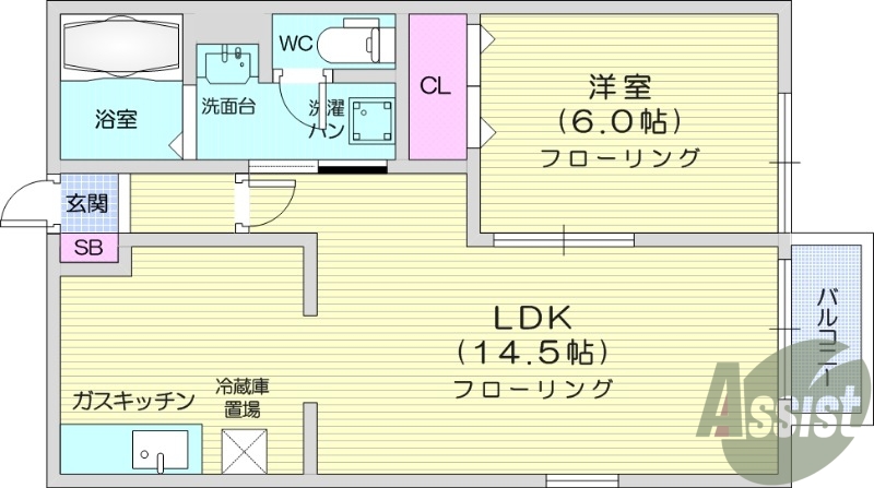 １LDK、ウォッシュレット、追い焚き機能