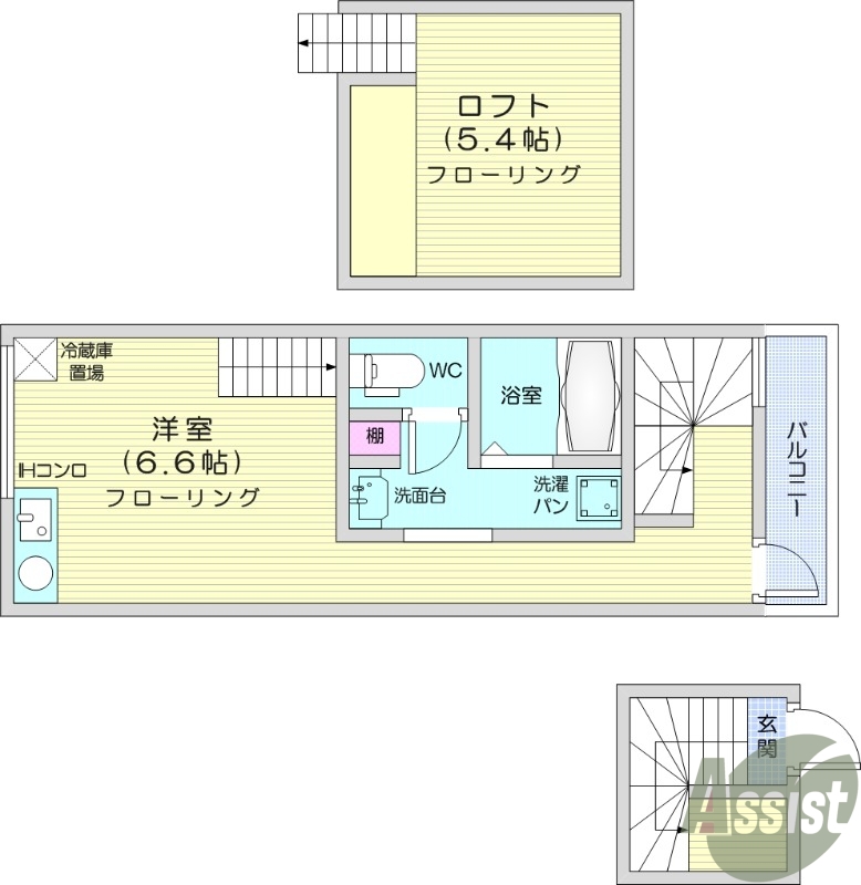 1R、インターネット使用料無料、宅配ボックス、温水洗浄便座付