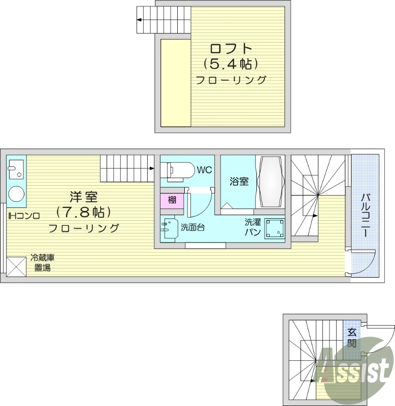 1R、インターネット使用料無料、宅配ボックス、温水洗浄便座付