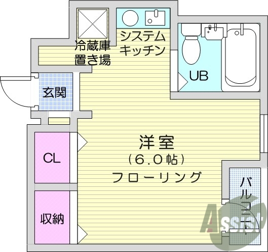 ワンルーム、IHクッキングヒーター、インターネット無料。