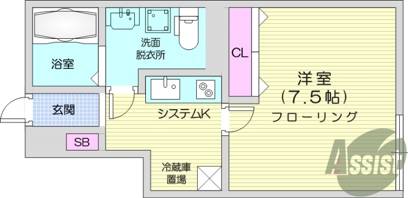 1K、バストイレ別、独立洗面台、温水洗浄便座