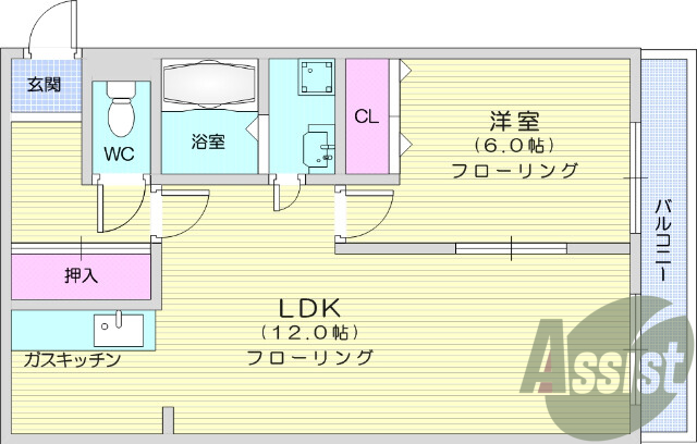 １LDK、館腰駅徒歩圏内、TVモニターホン付き