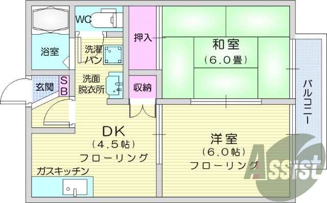 2K、エアコン、モニター付きインターホン