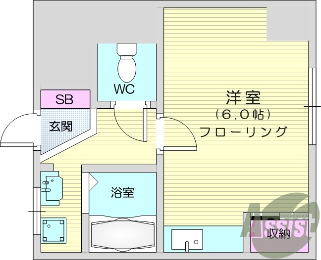 1Ｒ、バストイレ別、ペット相談、インターネット無料