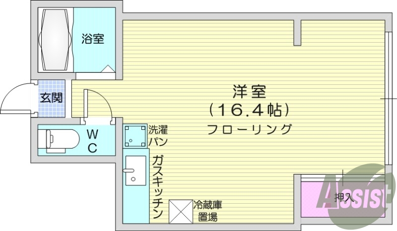 1R、エアコン、モニター付きインターホン