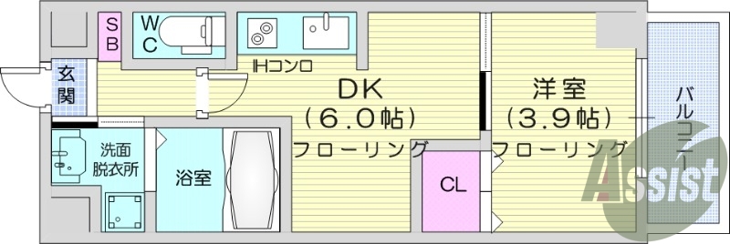 1DK、オートロック、防犯カメラ、エアコン・。