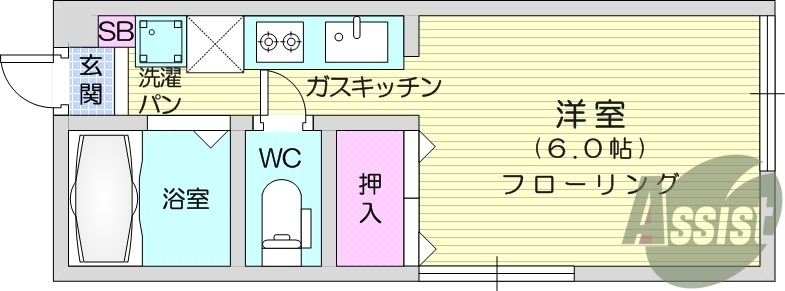 1Ｋ、追い焚き機能、冷蔵庫、電子レンジ、洗濯機