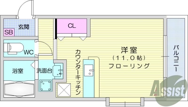 ワンルーム、デジタルキー、ペット可、エアコン。