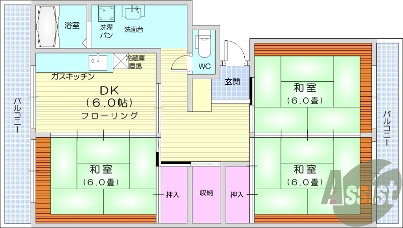 3DK、ペット相談可能、長町南駅徒歩圏内