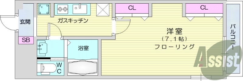 1K、システムキッチン、オートロック、追い炊き機能
