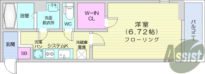 1K、システムキッチン、オートロック、追い炊き機能